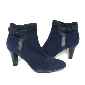 Aquatalia Blue & Black Water Resistant Boots Sz 9